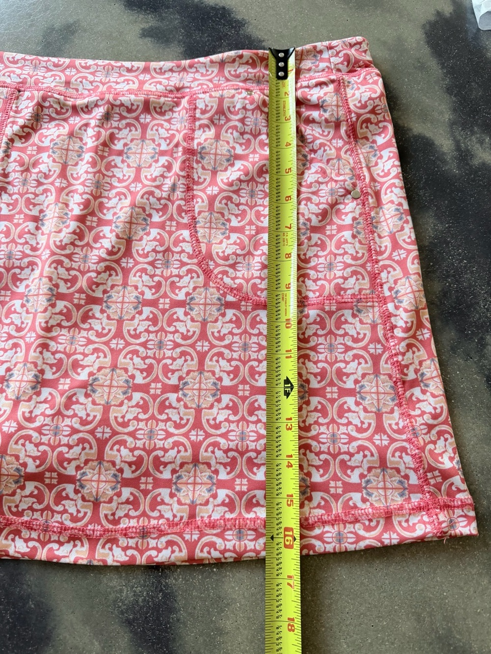 Grand Slam Coral Pink Printed Pull-On Tennis Skort XL - Picture 7 of 8